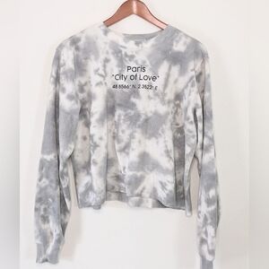 Publi Library Sweatshirt Womens L Crop Paris Romance  Tye Dye Style